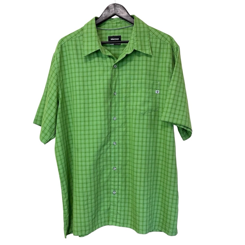 Marmot Men’s Casual Outdoors Green Plaid Shirt